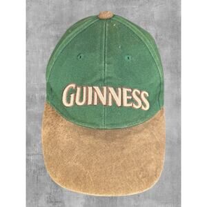 Vtg Guinness Beer Hat Green Cotton Suede Brim Baseball Cap Adj. Dad Hat Y2K